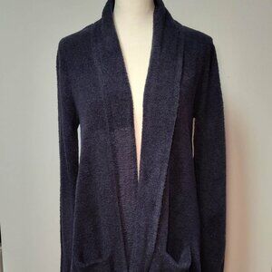 Barefoot Dreams Navy Blue Shawl collar long sleeved cardigan Size Medium